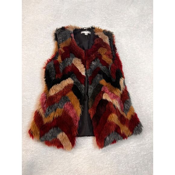 Womens Small Faux Fur Soho Vest Say What Colorful BoHo Vest - Picture 7 of 10